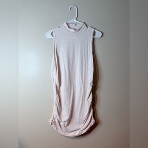 Fabletics Baby Pink Mock Neck Sleeveless Ruched Active Mini Dress EUC